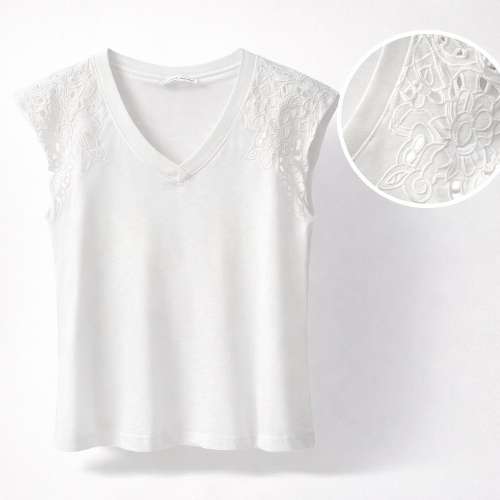 1a11631b-9547-4f36-95e1-7f4ba899785a Kolsuz Detay T-shirt - Görsel 1