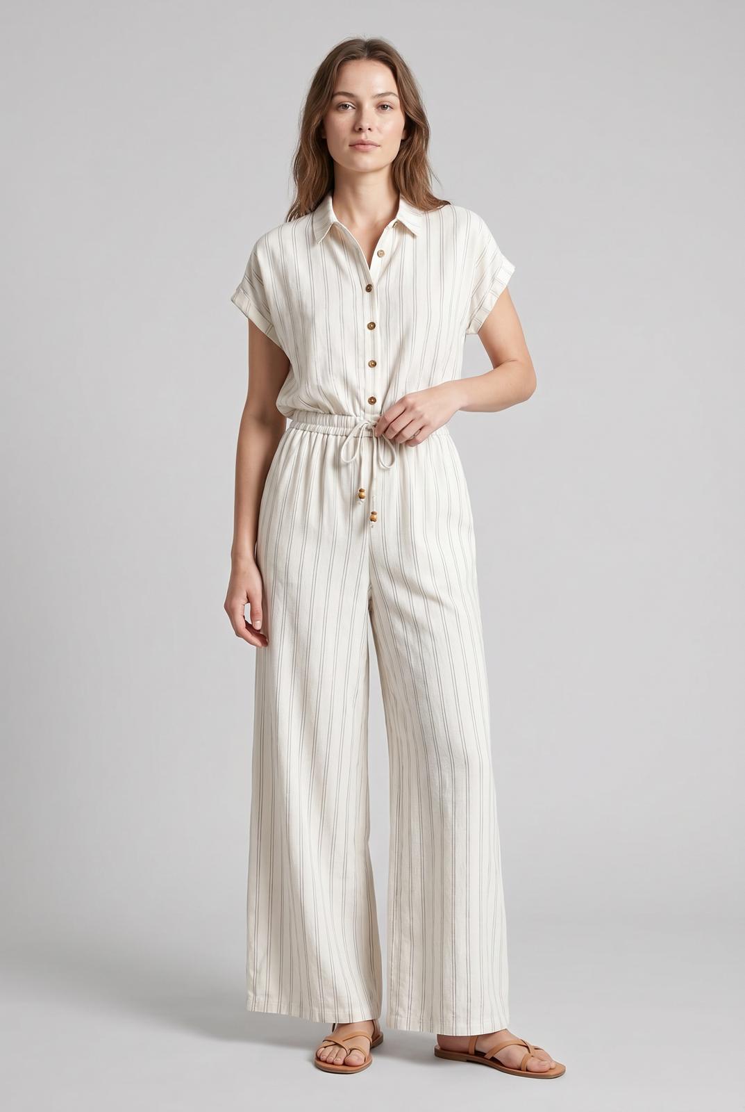 f11fe39a-9055-40d3-86b7-b17d69b64e8f Natural Tencel Kumaş Takım - Görsel 1